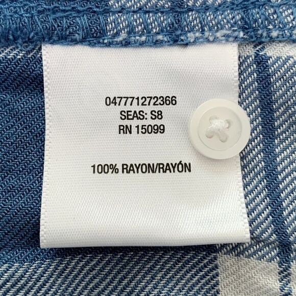 Bongo Women’s Size Large Blue Plaid Button Down Shirt - Picture 9 of 11